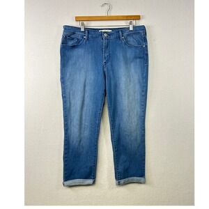 Levi's Mid Rise Skinny Jeans‎ Women's Size 16 W33 Blue Denim Cuffed